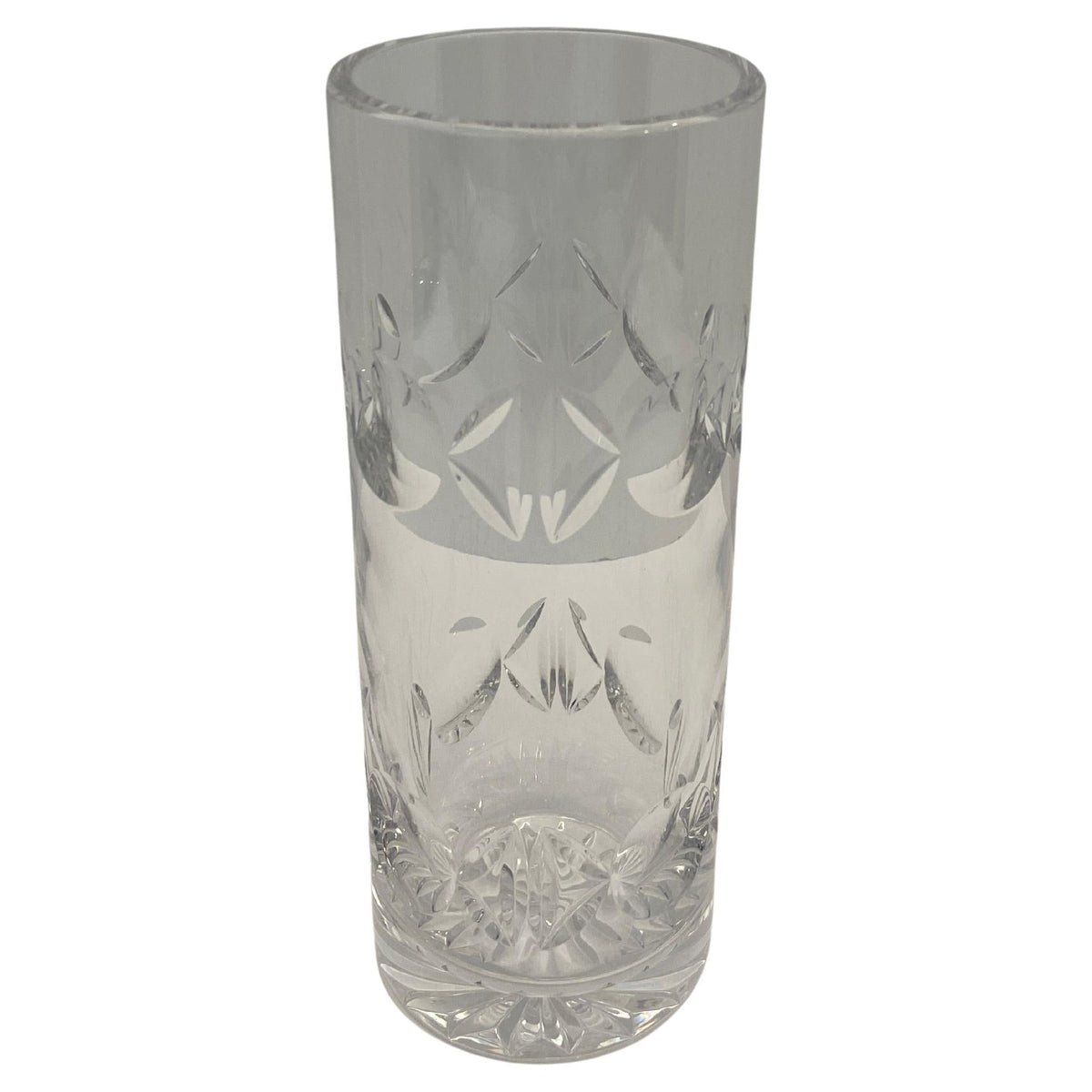 Tiffany & Co. Hand-Cut Crystal Vase, Modern Decorative Glass, 8" H
