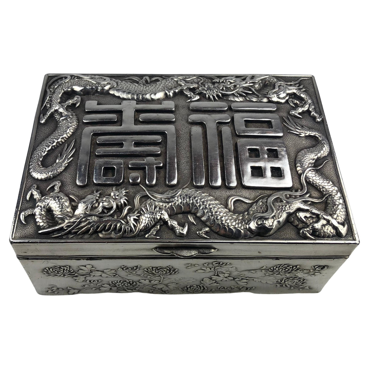 Antique Japanese Silver Jewelry or Keepsake Box