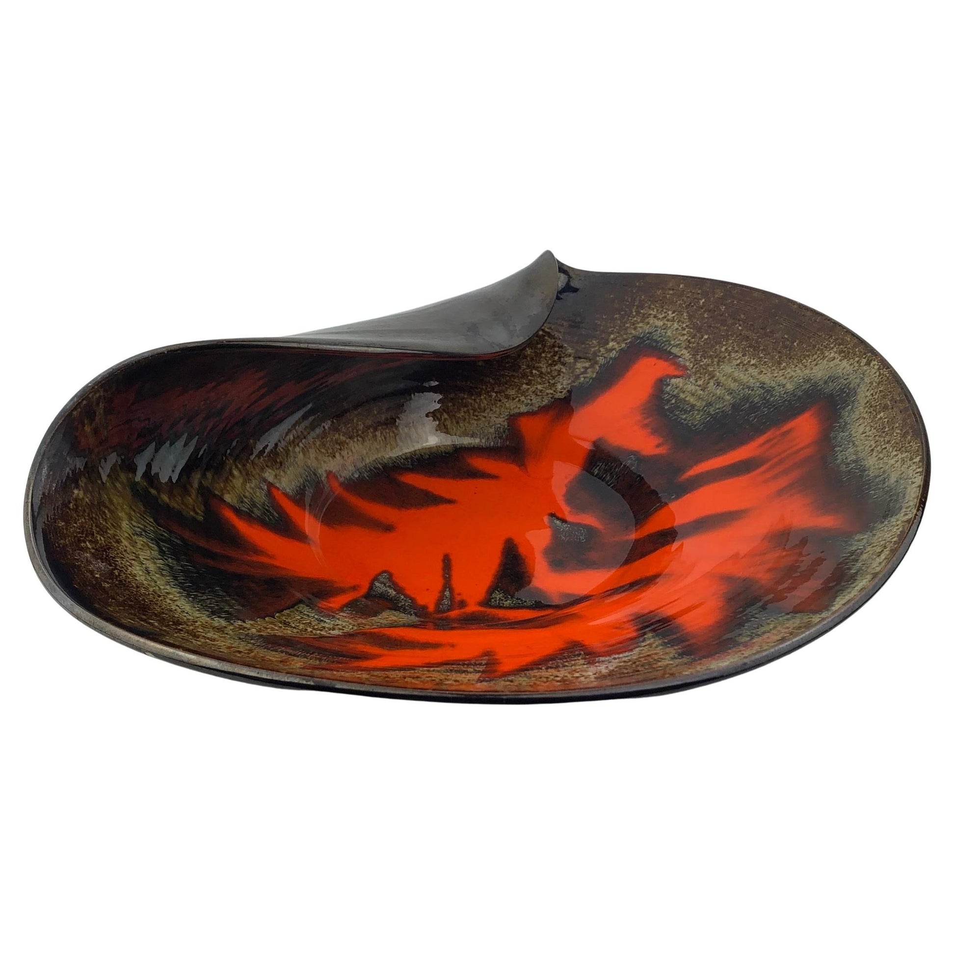 French Sculpted Ceramic Bowl from Vallauris in the manner of Gilbert Valentin