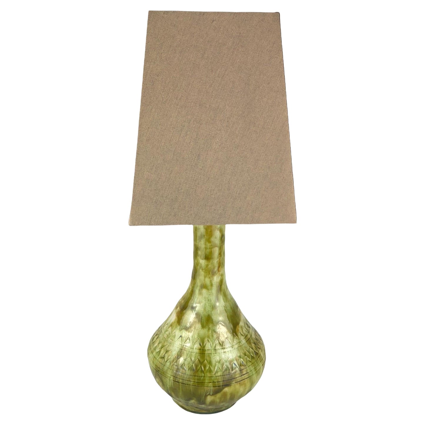 French Midcentury Glazed Ceramic Table Lamp