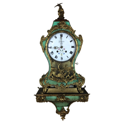 Large 18th Century French Louis XV Period Cartel Wall Clock Signed A. Gosselin