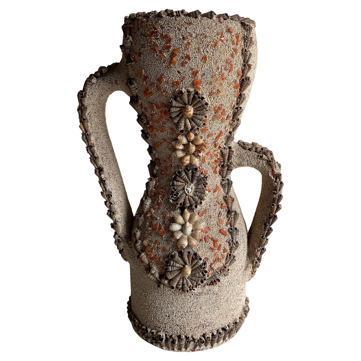 French Mid-Century Vase, A Composition of Sandstone and Glass