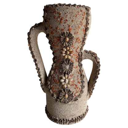 French Mid-Century Vase, A Composition of Sandstone and Glass