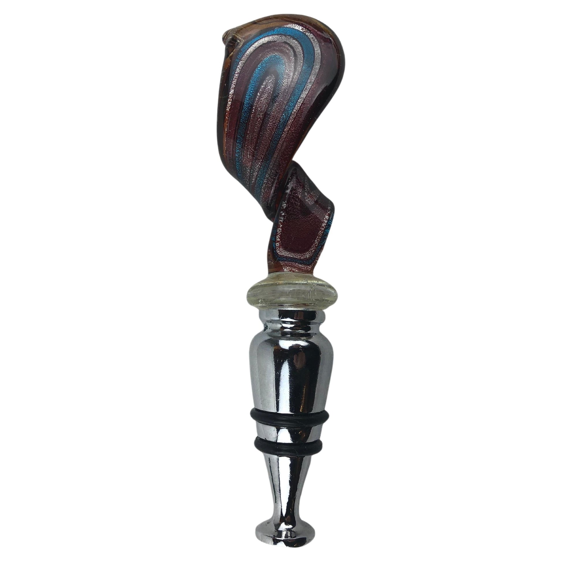 Murano Art Glass Wine Stopper or Glass Bottle Cork