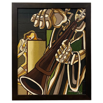 Franklin Cassierra Oil on Canvas Painting Jazz Musician