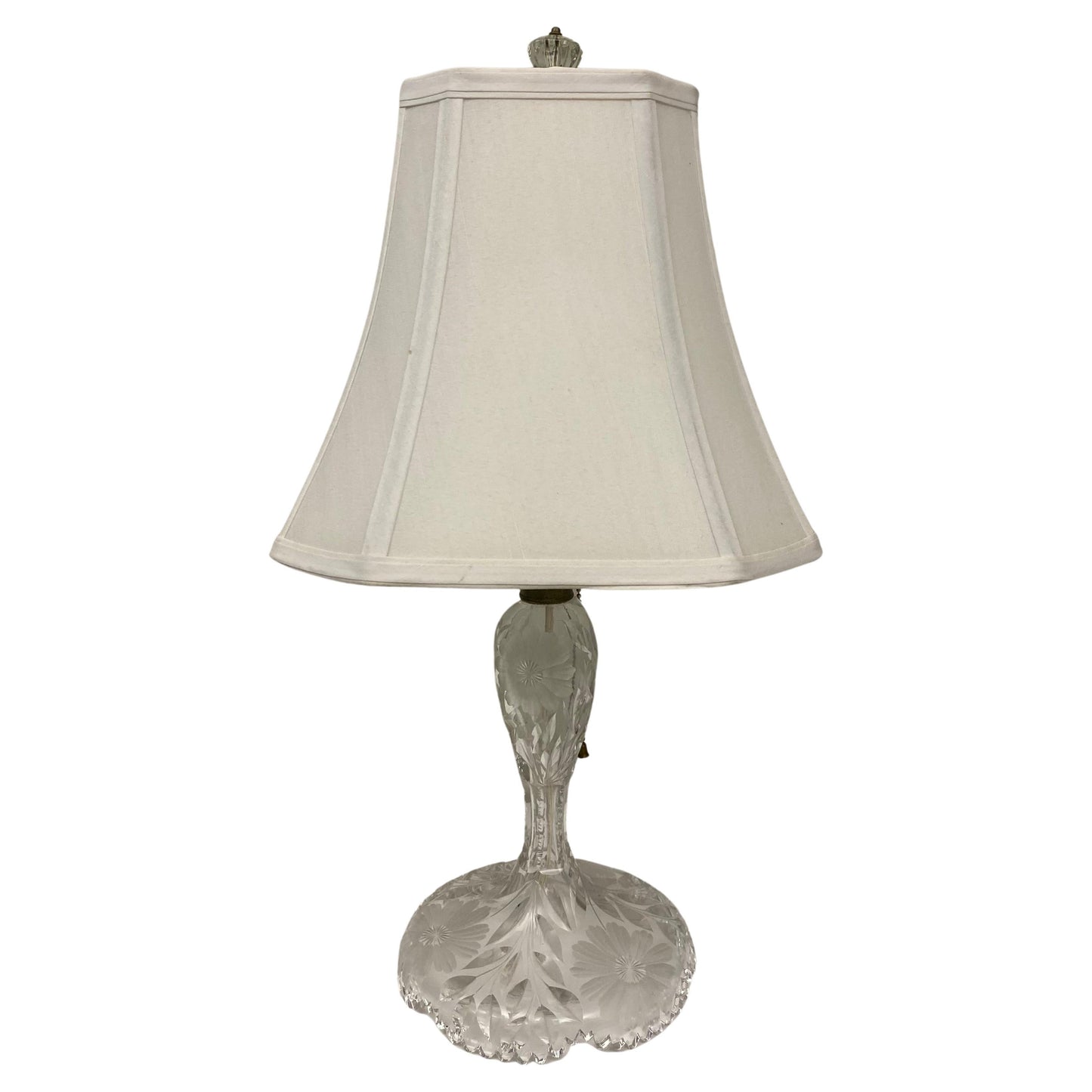 French Art Deco Cut Crystal Table Lamp in the Manner of Baccarat