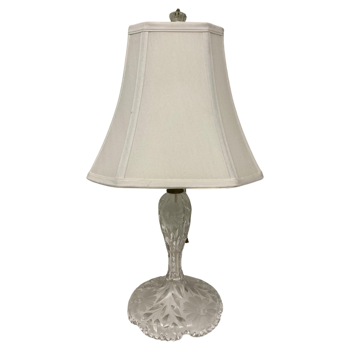 French Art Deco Cut Crystal Table Lamp in the Manner of Baccarat