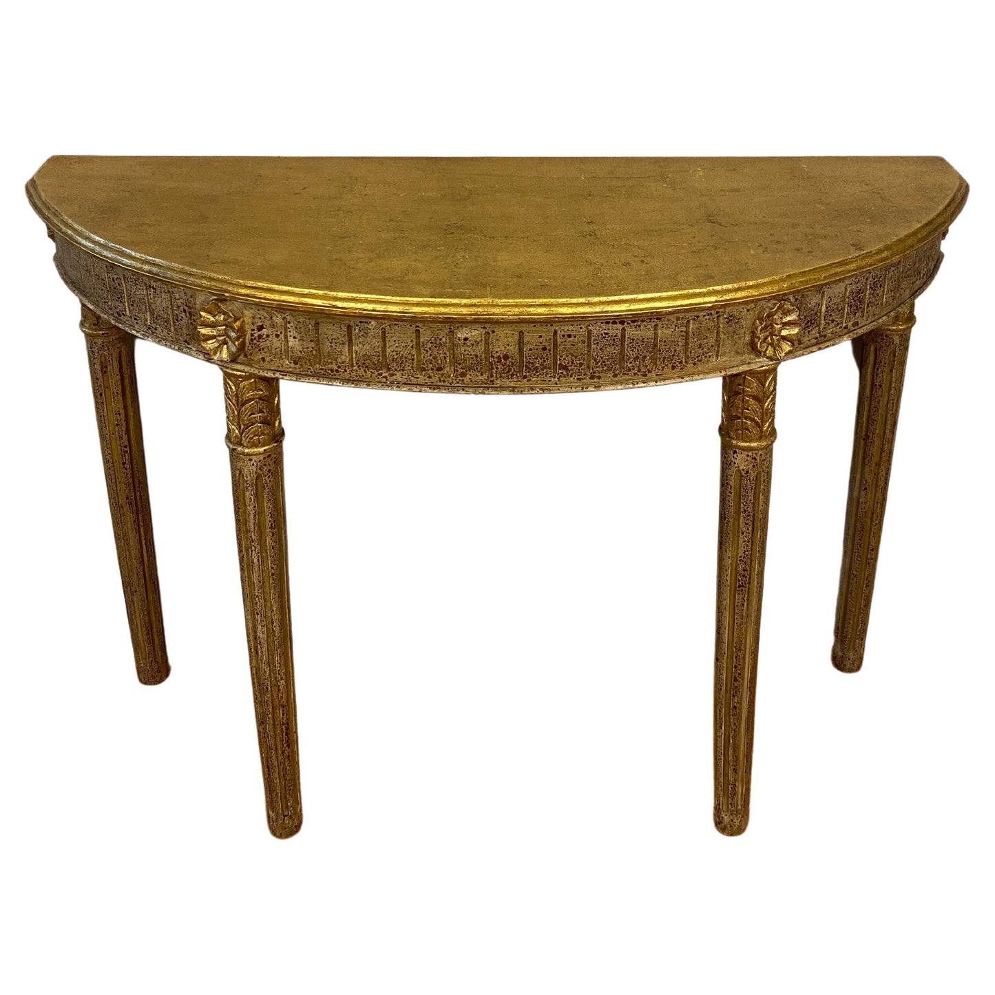 Hollywood Regency Style Half Moon Console Table