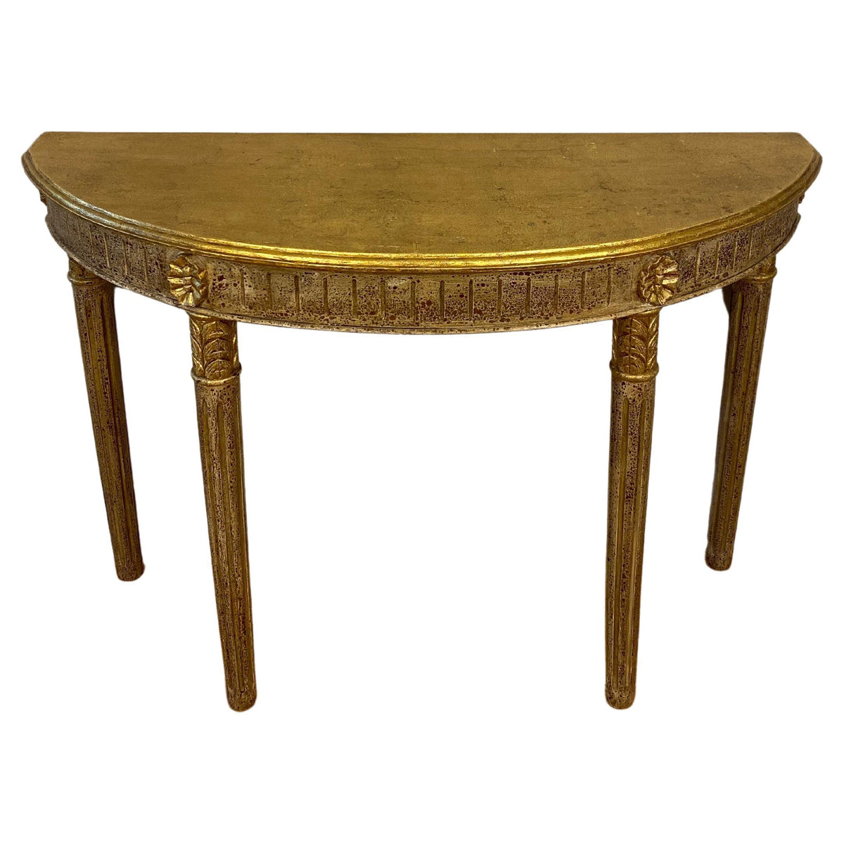 Hollywood Regency Style Half Moon Console Table