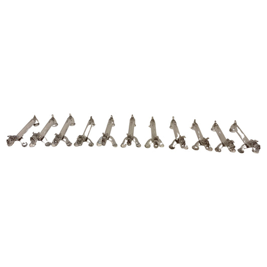 Set of 10 Molded Glass Knife Rests French Basset Hound Shape