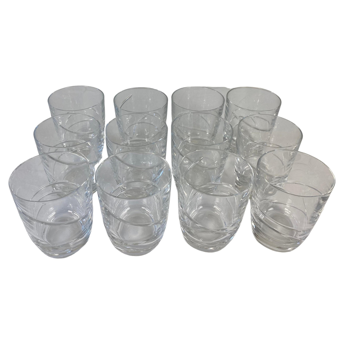 Set of 12 Cocktail Glasses by Lenox, Cut Crystal Liquor Barware
