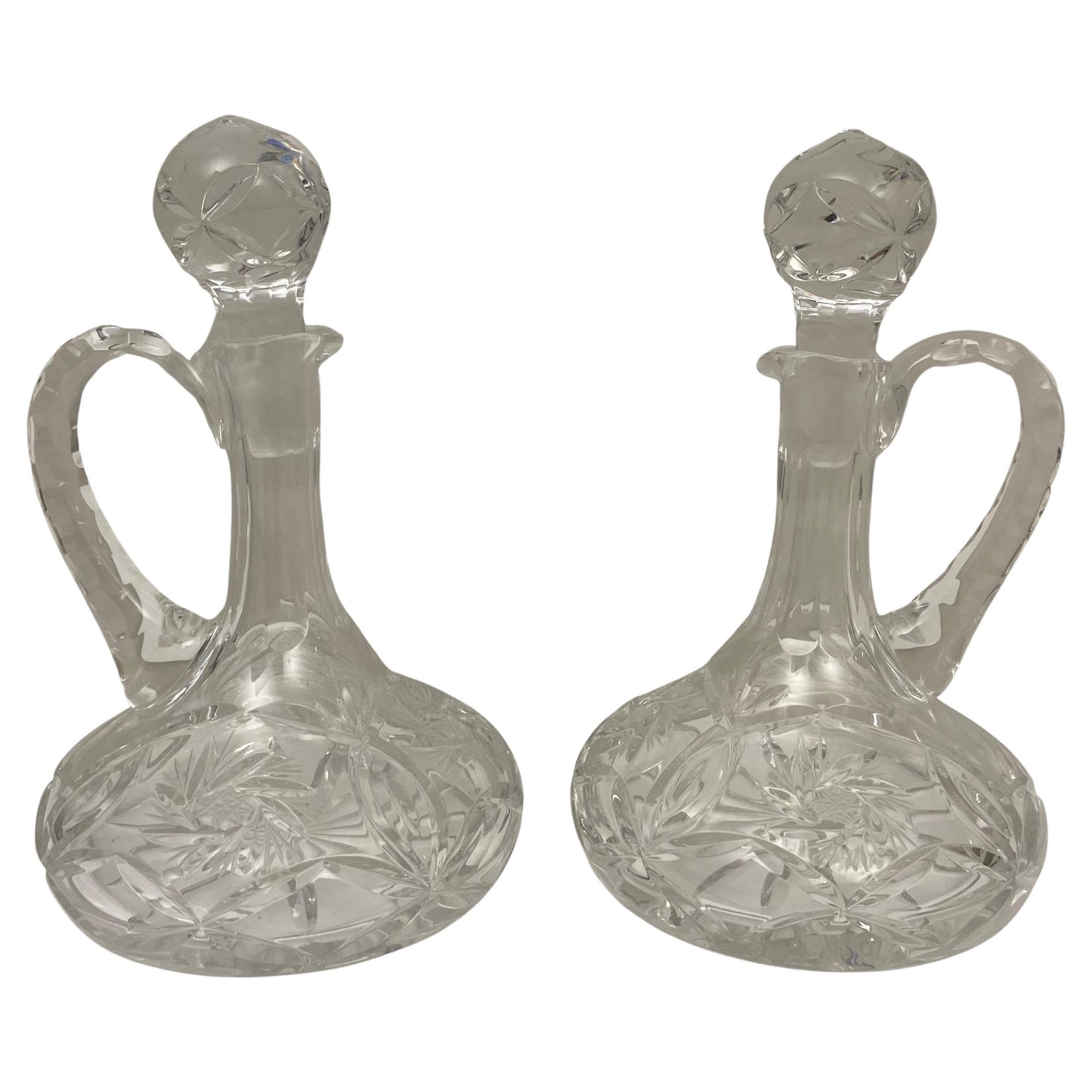 Antique French Crystal Cruet Set, Oil & Vinegar Service