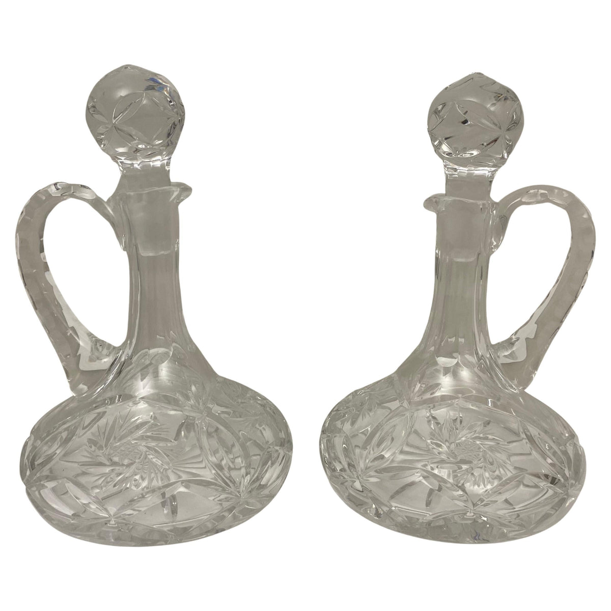 Antique French Crystal Cruet Set, Oil & Vinegar Service