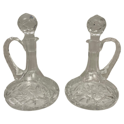 Antique French Crystal Cruet Set, Oil & Vinegar Service