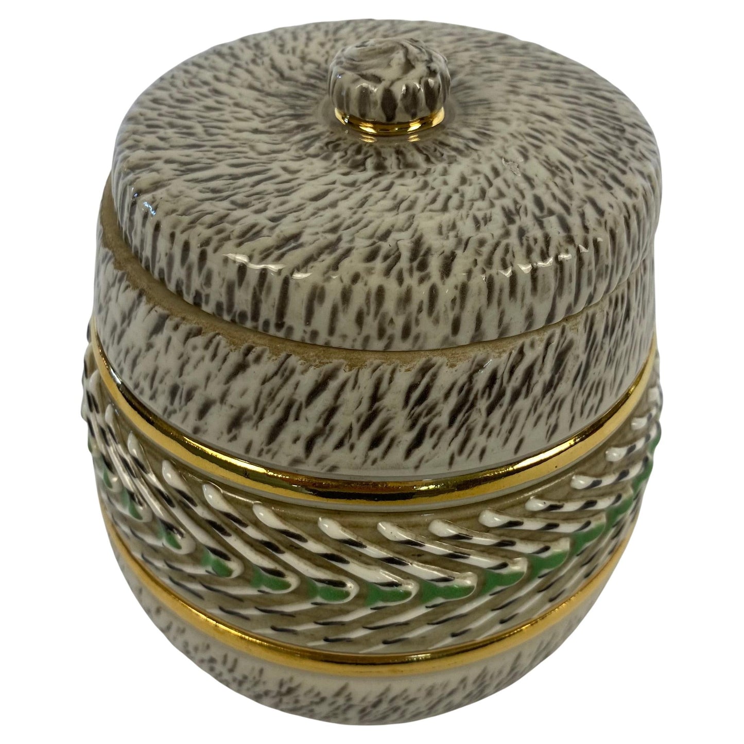 French Ceramic Jewelry Box Signed Lucien Brisdoux