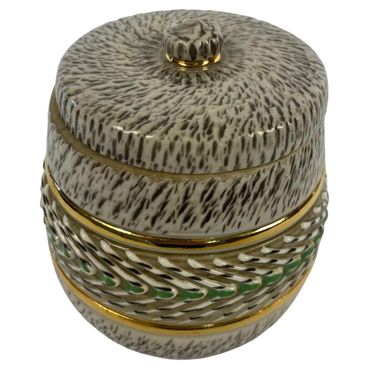 French Ceramic Jewelry Box Signed Lucien Brisdoux