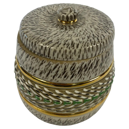 French Ceramic Jewelry Box Signed Lucien Brisdoux