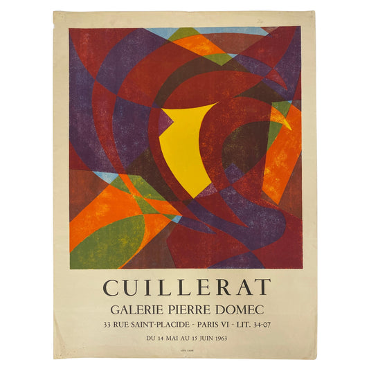 Original French Abstract Art Exhibition Poster for Parisian Galerie Pierre Domec
