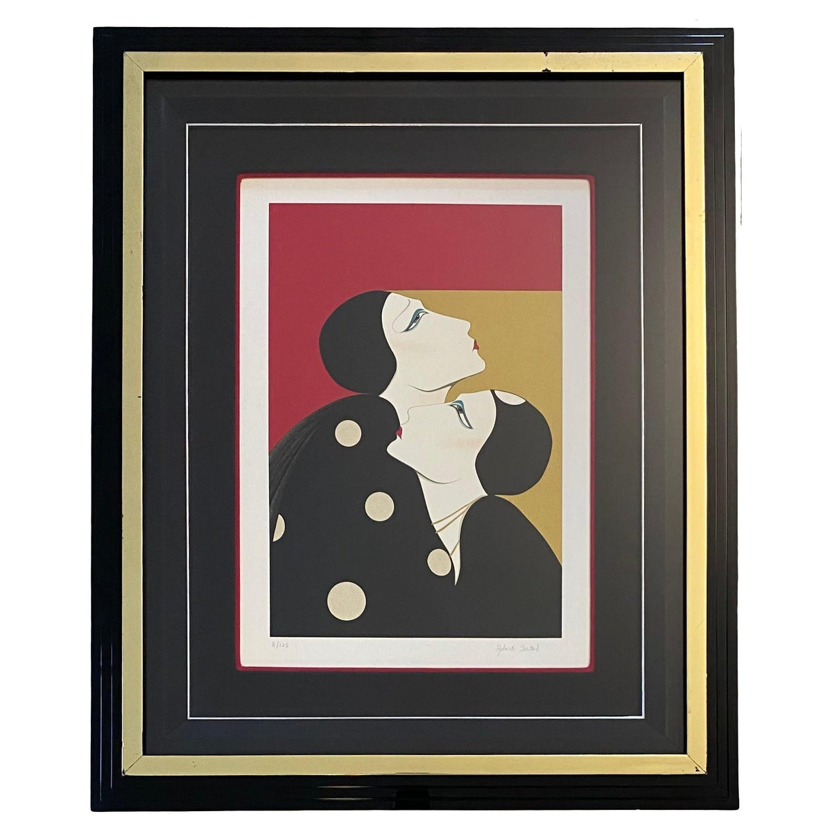 Roberto Tortoli French Art Deco Style Color Lithograph