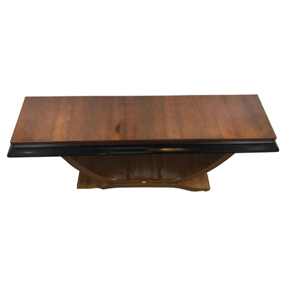Two French Art Deco Console Tables Nickeled Trim attrib. Alfred Porteneuve — detail 2