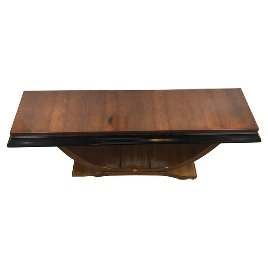 Two French Art Deco Console Tables Nickeled Trim attrib. Alfred Porteneuve — detail 2