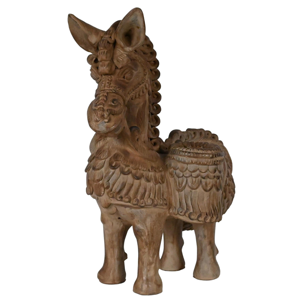Hand Carved Terracotta Horse Sculpture attributed to Ugo Zaccagnini