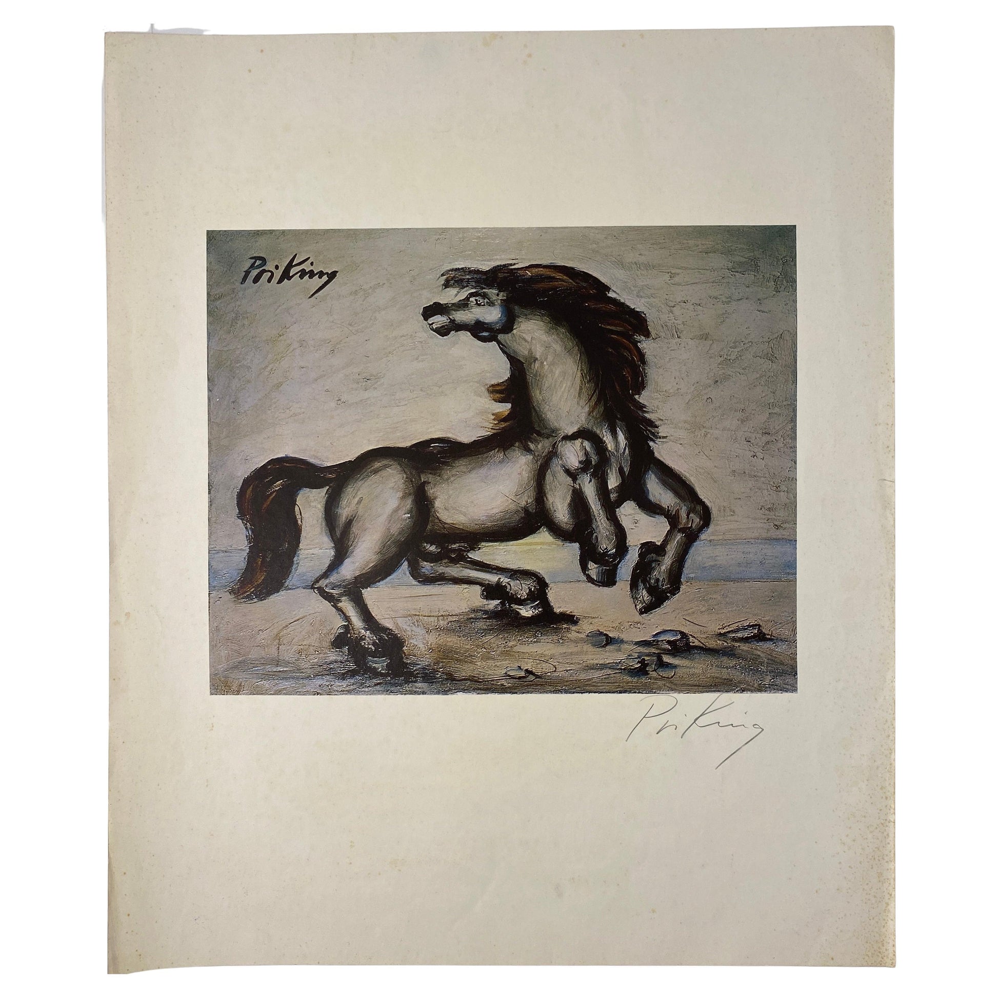 Franz Priking Fantastic Horse Lithograph, Hand Signed