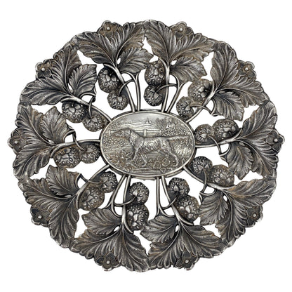 Reed and Barton Sculpted Bowl, Silver Plated Dish with Dog — detail 3