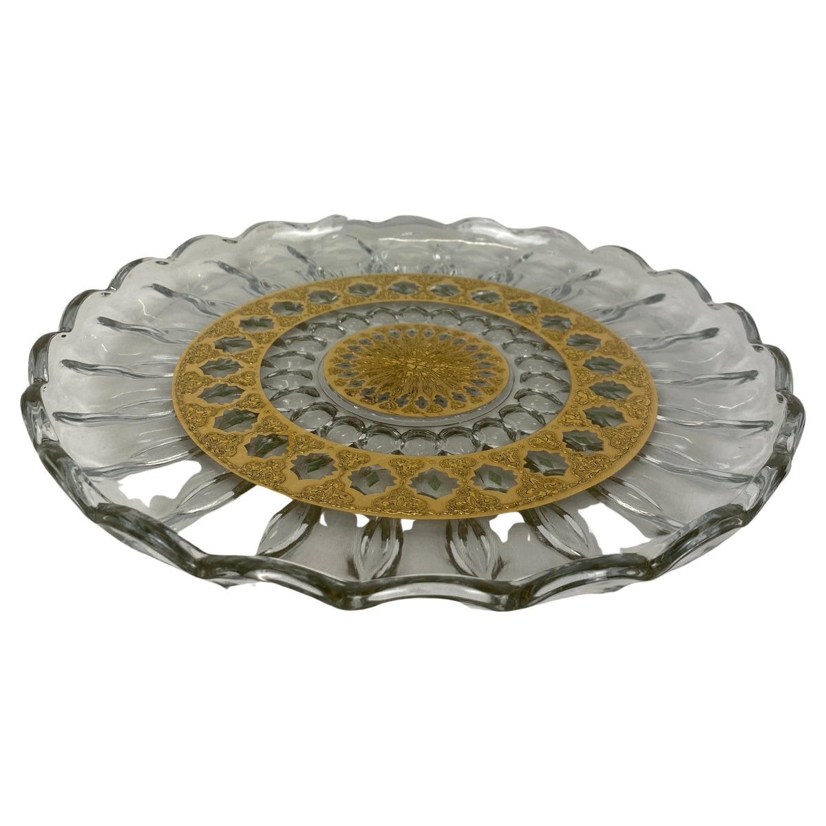 Culver Glass Serving Tray or Culver 22-Karat Gold Leaf Serving Platter
