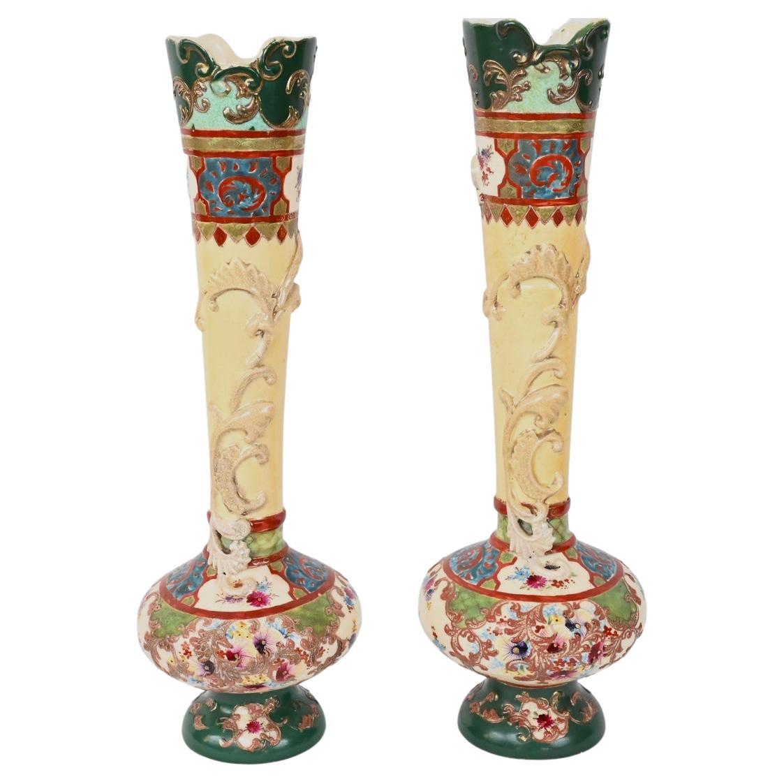 Pair of Japanese Imperial Meiji Period Porcelain Vases