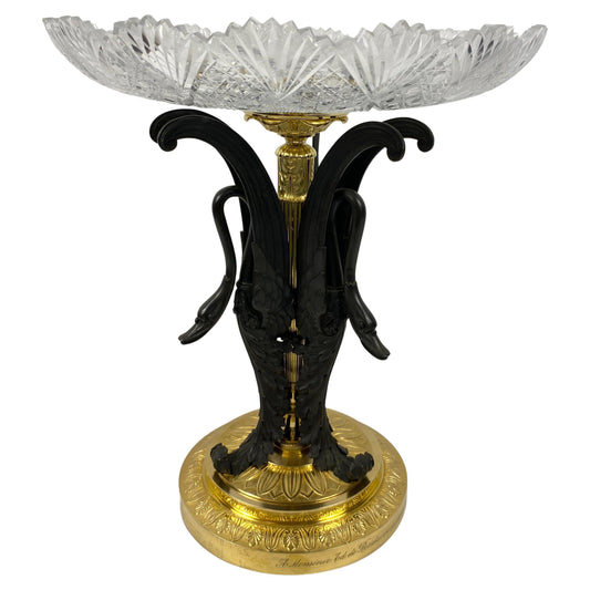 Late 19th Century Gilt Bronze Mounted Centerpiece Crystal Attrib. to Baccarat
