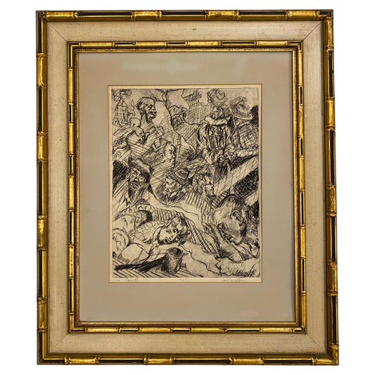 Lola Eve Stern Contemporary Black and White Lithograph Titled "Poverty"
