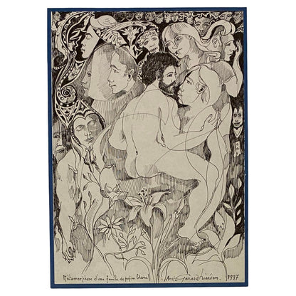 Original Drawing of Nude Men Embracing by Gerard Mardon