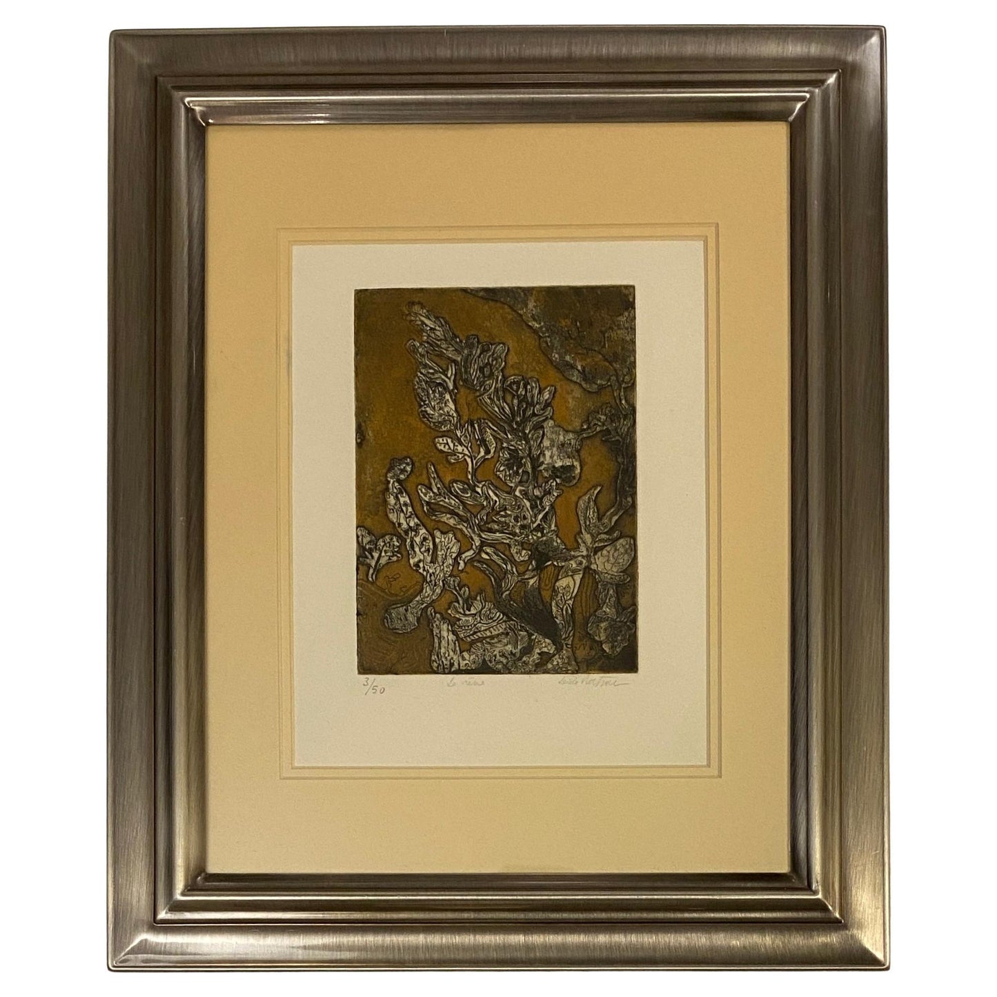 Original French Abstract Color Lithograph, Signed Titled "The Dream"