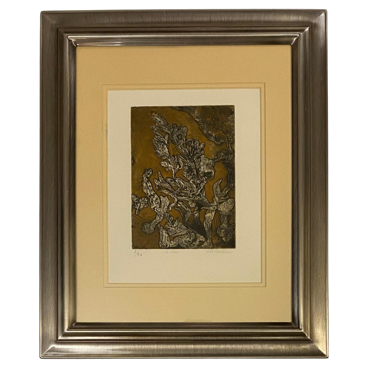 Original French Abstract Color Lithograph, Signed Titled "The Dream"