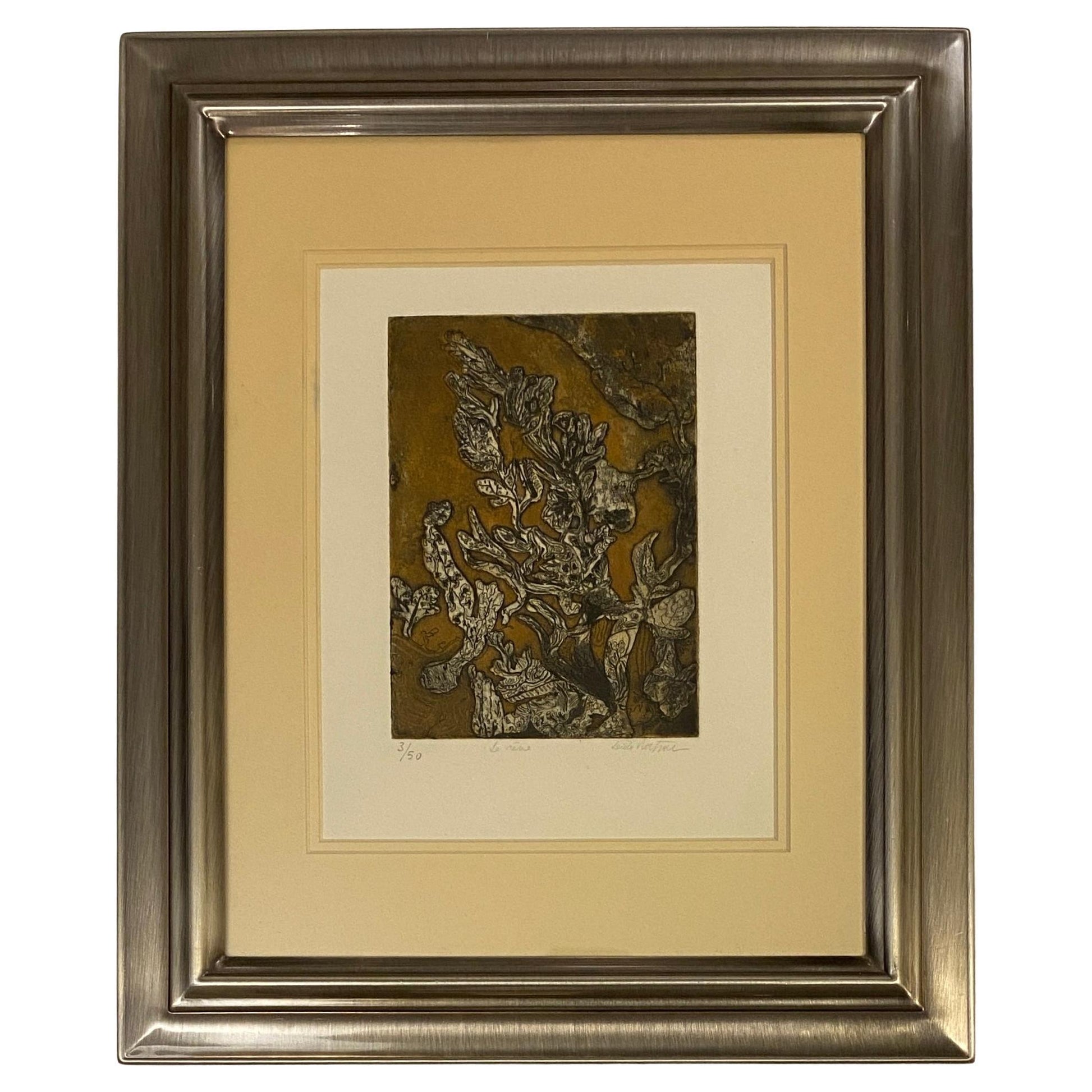 Original French Abstract Color Lithograph, Signed Titled "The Dream"