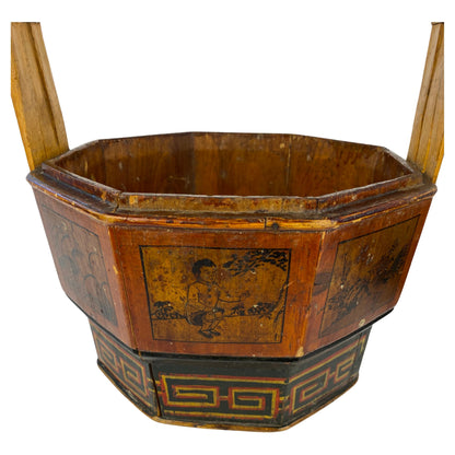 Antique Chinese Lunch Box with Carved Handle — detail 5