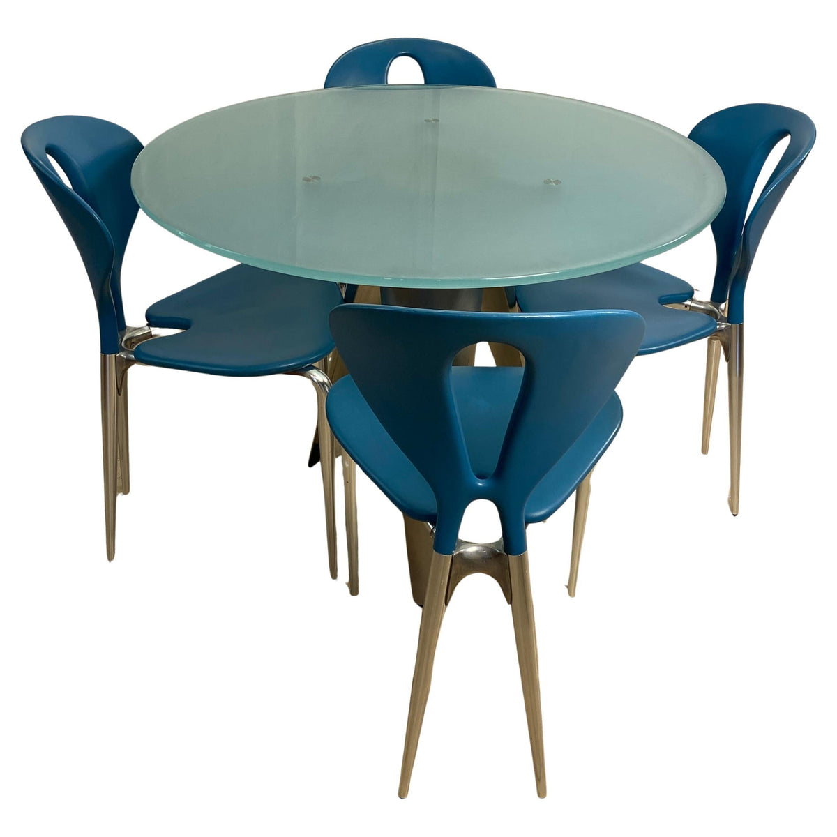 Dining Table and 4 Chairs Set, attributed to Driade & Chairs by Ycami