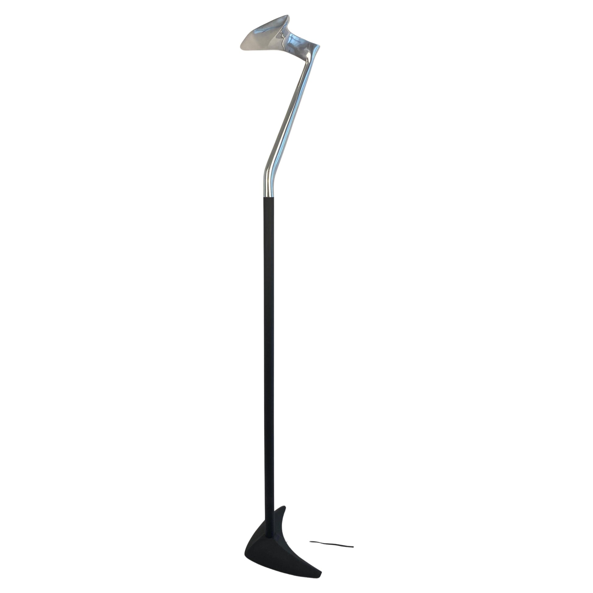 Modern French Polished Chrome Floor Lamp by LG, Paris France