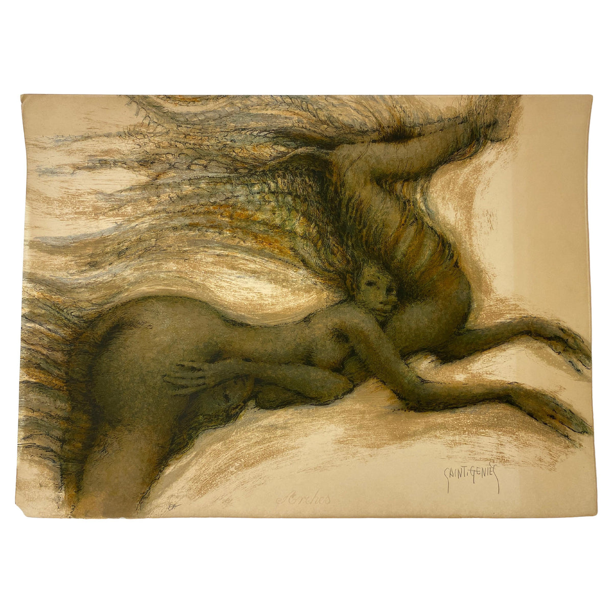 French Color Lithograph on Arches paper by FRANCIS de LASSUS SAINT-GENIET