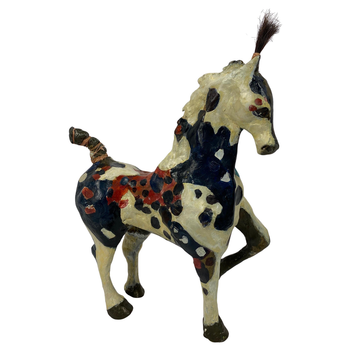 Susan Rowland Modern Painted Bronze Horse Sculpture on Marble Base