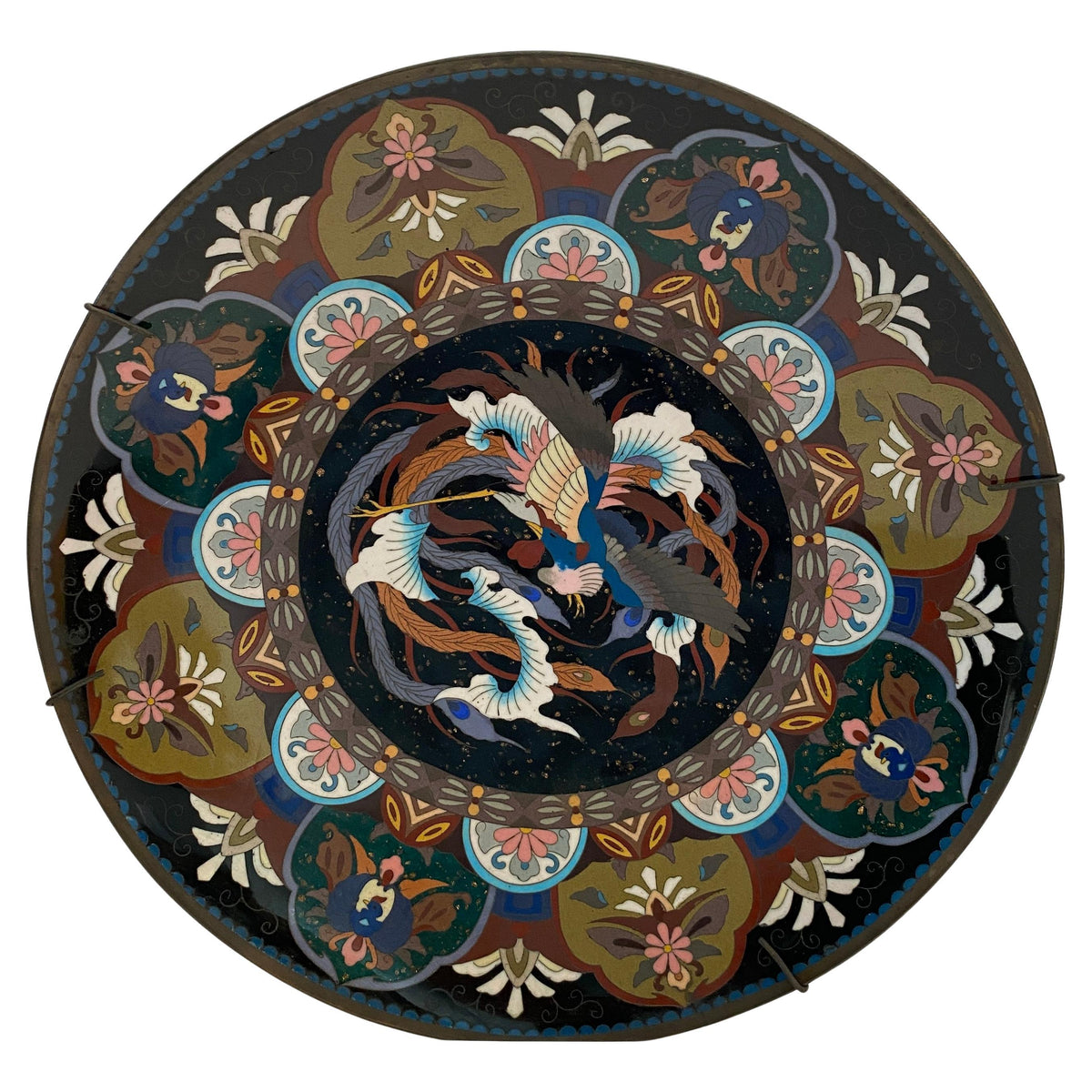 Antique Japanese Meiji Period Cloissoné Charger, Bowl or Platter
