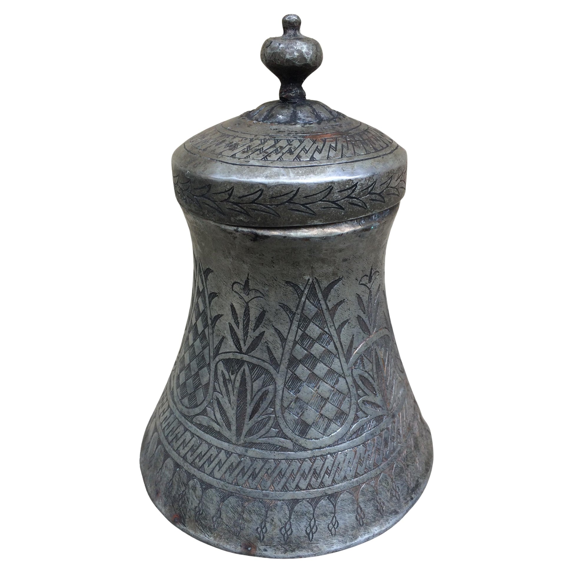 Antique Moorish Hand-Etched Wedding Vessel or Urn — detail 2