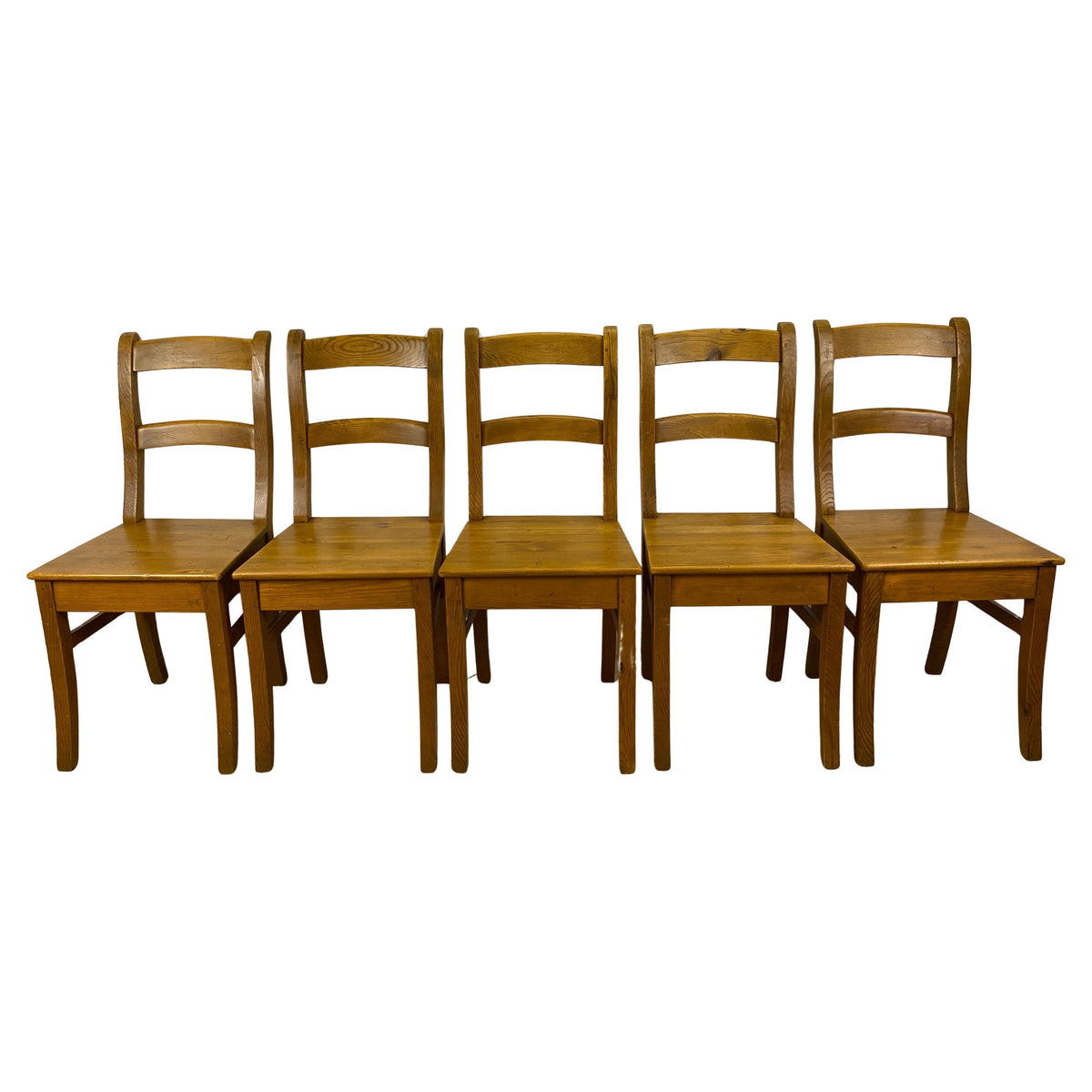 Country French Provincial Style Wooden Dining Chairs, Set of 5