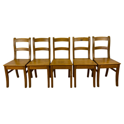 Country French Provincial Style Wooden Dining Chairs, Set of 5