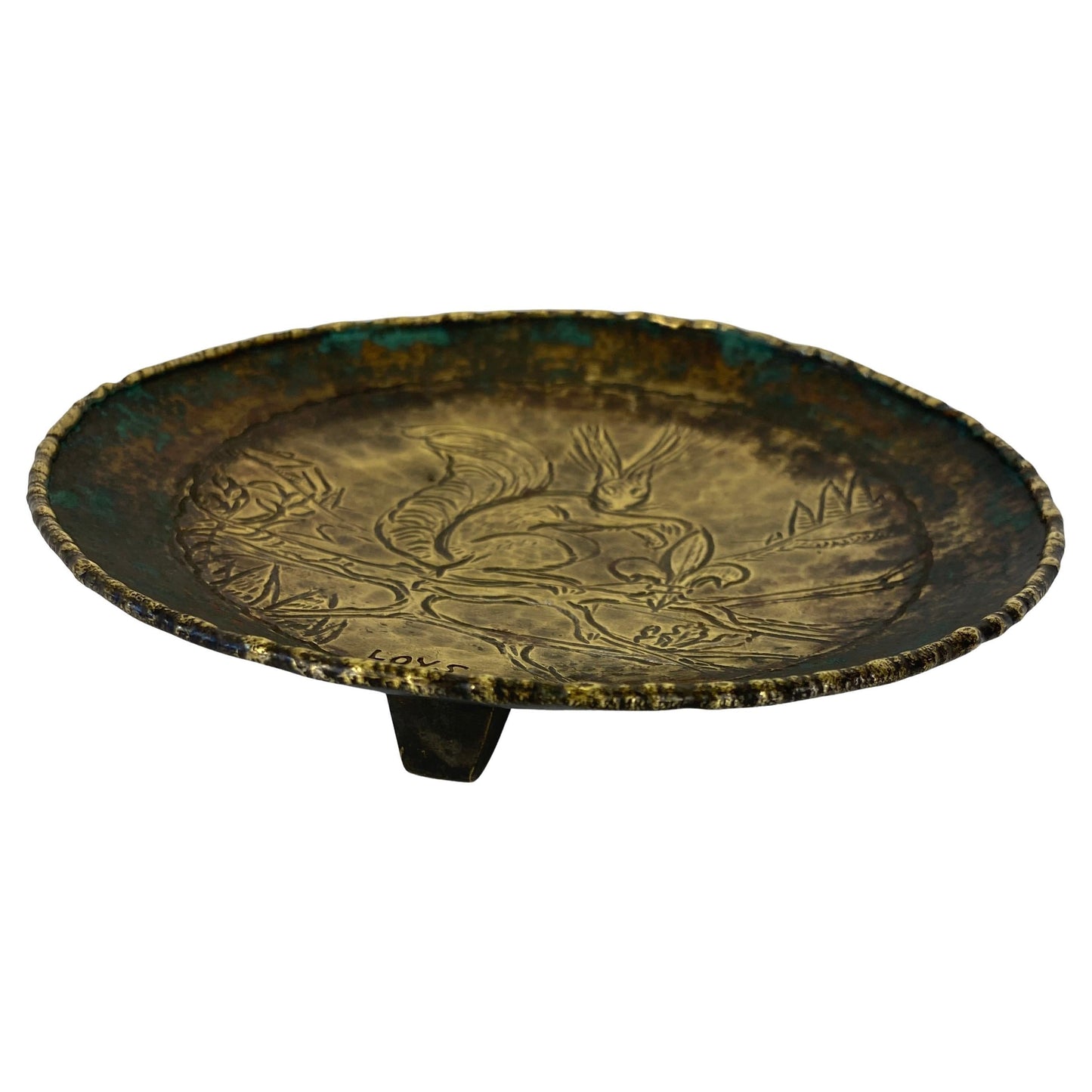 French Art Deco Bronze Catch All, Max Le Verrier Style Bronze Vide Poche Signed