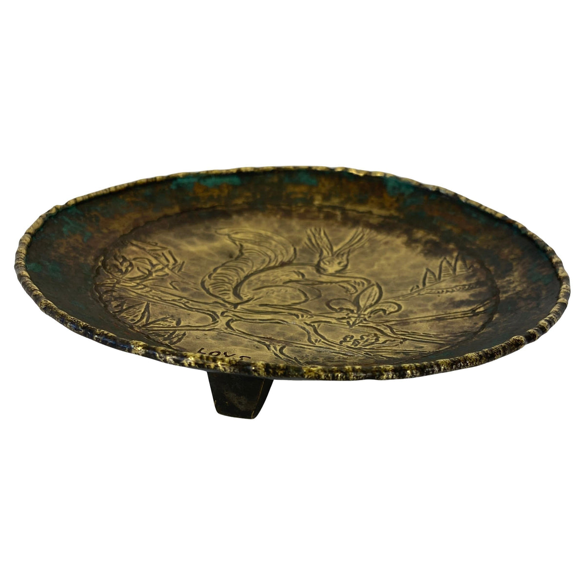 French Art Deco Bronze Catch All, Max Le Verrier Style Bronze Vide Poche Signed