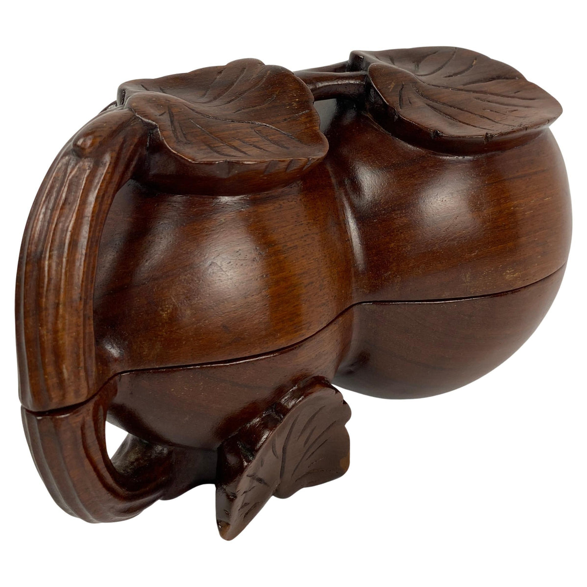 Japanese Art Deco Style Trinket Box or Hand-Carved Rosewood Jewelry Box