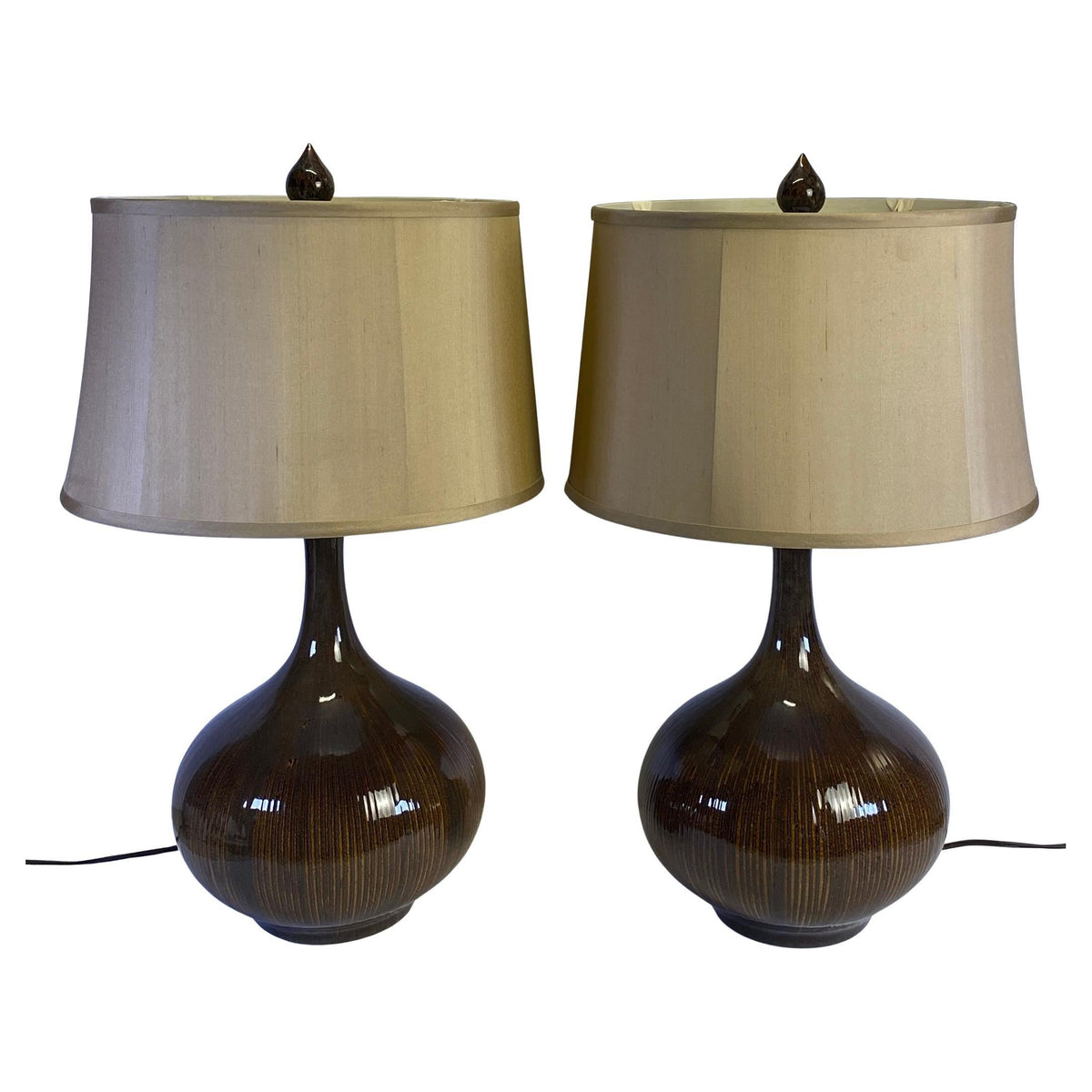 Pair of French Ceramic Table Lamps, Mid-20th Century circa 1950-1960