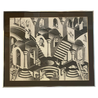 M.C. Escher "Relativity" Print, Optical Illusion Staircase